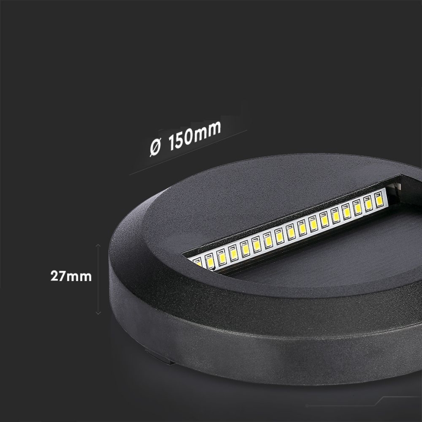 LED trappbelysning för utomhusbruk LED/2W/230V IP65 4000K svart