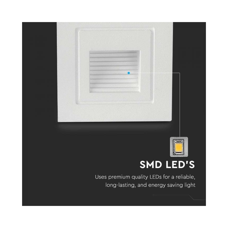 LED trappbelysning för utomhusbruk LED/3W/230V 3000K IP65 vit