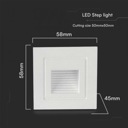 LED trappbelysning för utomhusbruk LED/3W/230V 3000K IP65 vit
