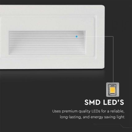 LED trappbelysning för utomhusbruk LED/3W/230V 3000K IP65 vit