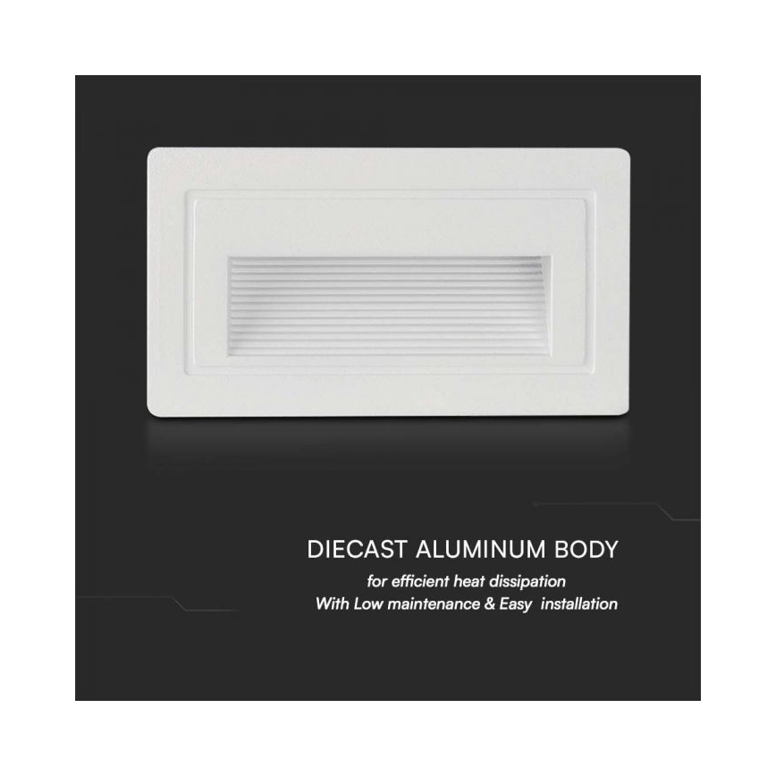 LED trappbelysning för utomhusbruk LED/3W/230V 3000K IP65 vit