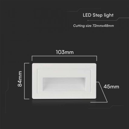 LED trappbelysning för utomhusbruk LED/3W/230V 3000K IP65 vit