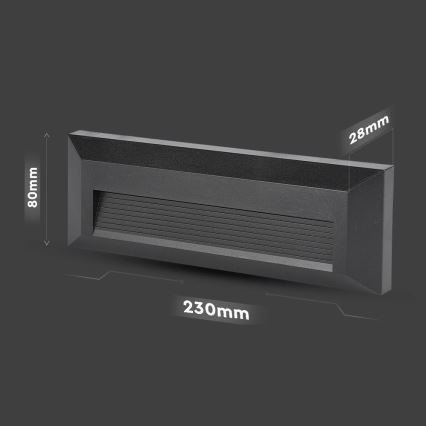 LED trappbelysning för utomhusbruk LED/3W/230V IP65 3000K svart