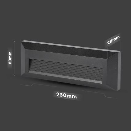 LED trappbelysning för utomhusbruk LED/3W/230V IP65 4000K svart