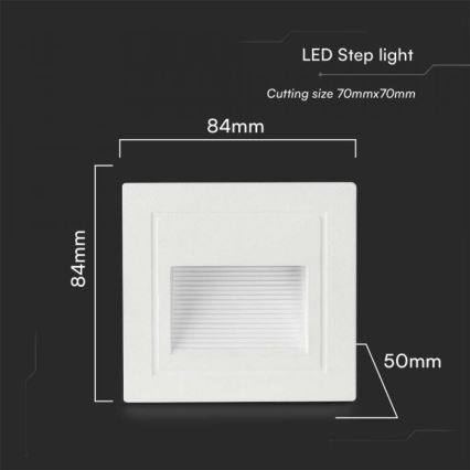 LED trappbelysning för utomhusbruk LED/5W/230V 3000K IP65 vit