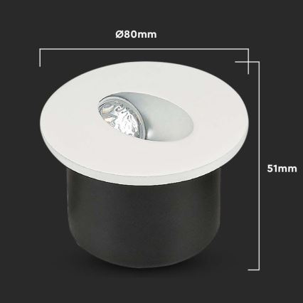 LED trappbelysning LED/3W/230V 3000K vit