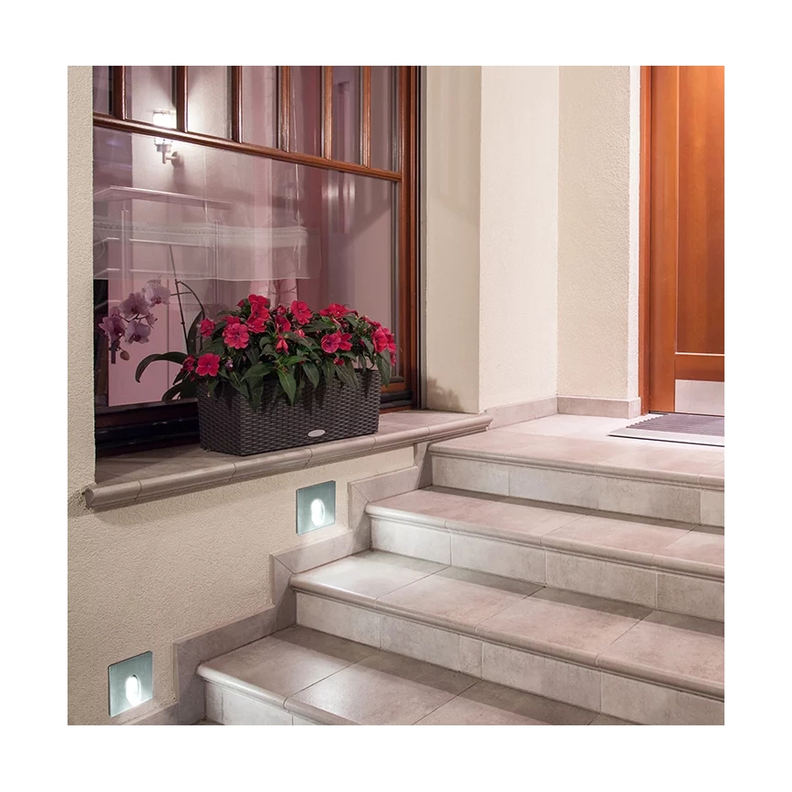 LED Trappljus ESPO LED/3W/230V IP54 matt krom