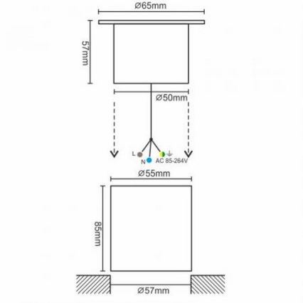 LED uppfartslampa för utomhusbruk LED/4W/85-264V IP67 2800K