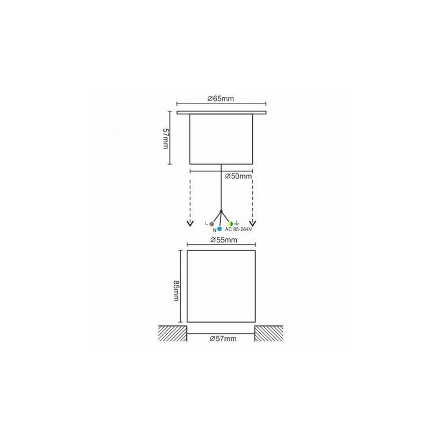 LED uppfartslampa för utomhusbruk LED/4W/85-264V IP67 2800K