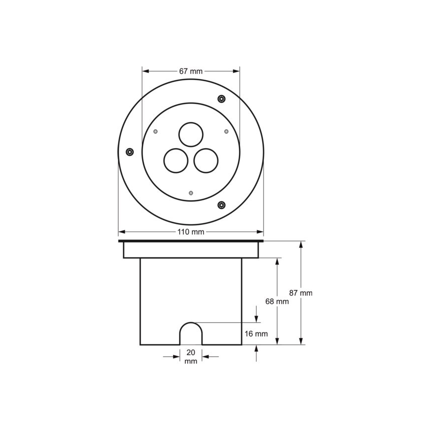 LED uppfartslampa för utomhusbruk SIBAR 3xLED/1W/230V IP67 4000K