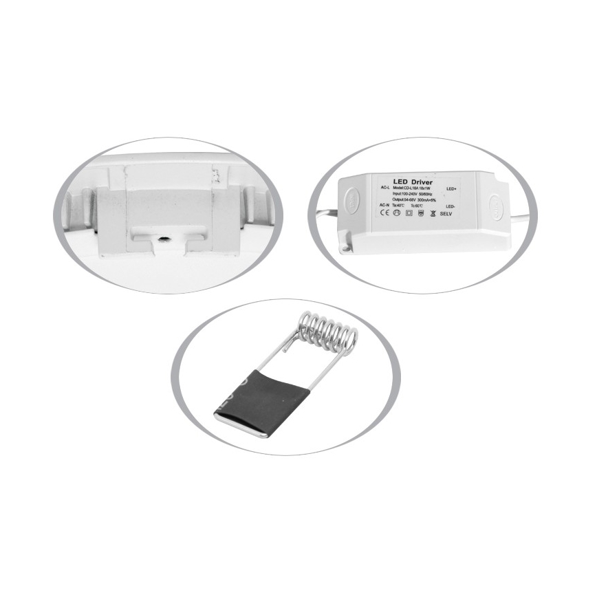 Infälld LED badrumsbelysning LADA LED/18W/230V 2700K IP44