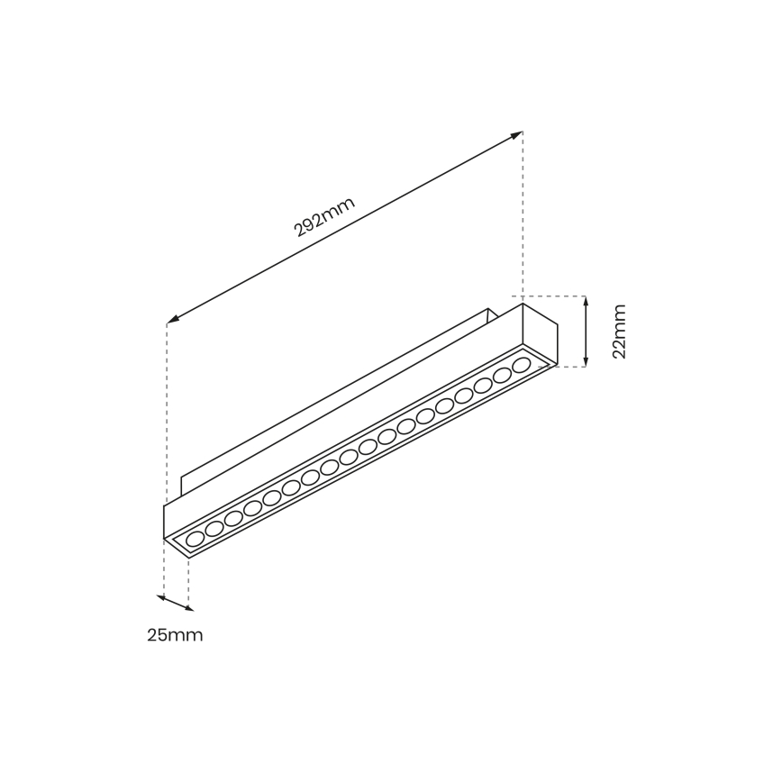 LED upphängd takbelysning MAGNETIC TRACK LED/18W/48V 4000K