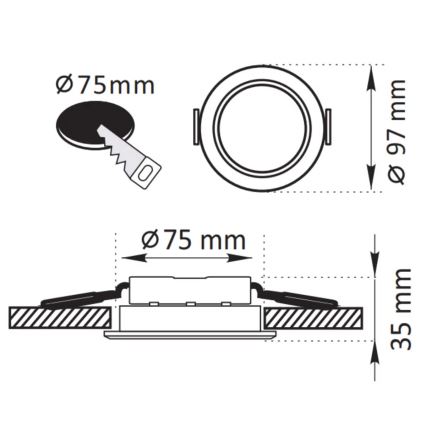 LED upphängd takbelysning ZOE LED/4,8W/230V svart