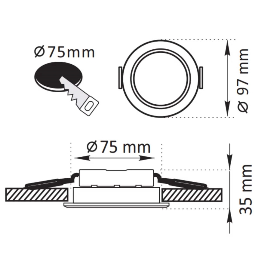 LED upphängd takbelysning ZOE LED/4,8W/230V svart