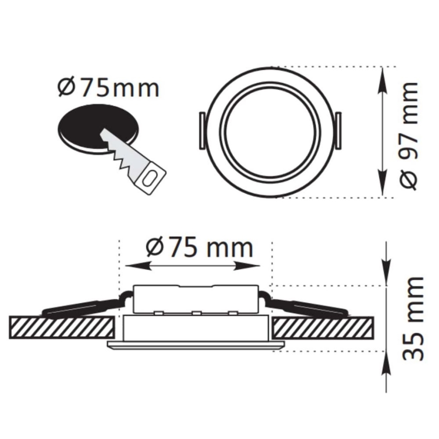 LED upphängd takbelysning ZOE LED/4,8W/230V vit