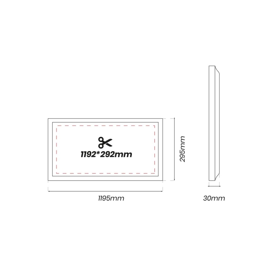 LED upphängd takpanel LED/40W/230V 4000K 120x30 cm