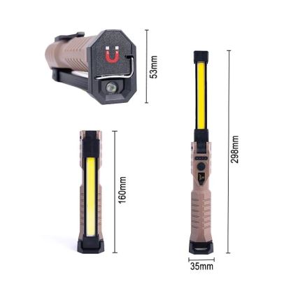 LED Ljusreglerad rechargeable fungerar flashlight med strömbanksfunktion LED/4W/5V IPX4 600 lm 2000mAh