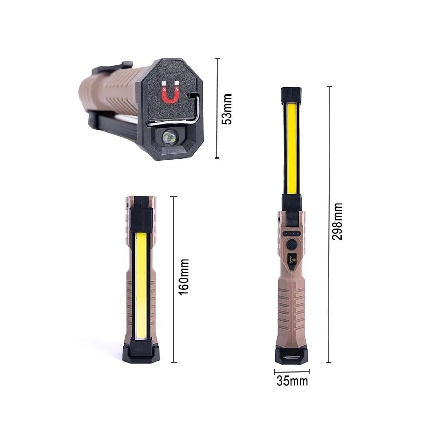 LED Ljusreglerad rechargeable fungerar flashlight med strömbanksfunktion LED/4W/5V IPX4 600 lm 2000mAh