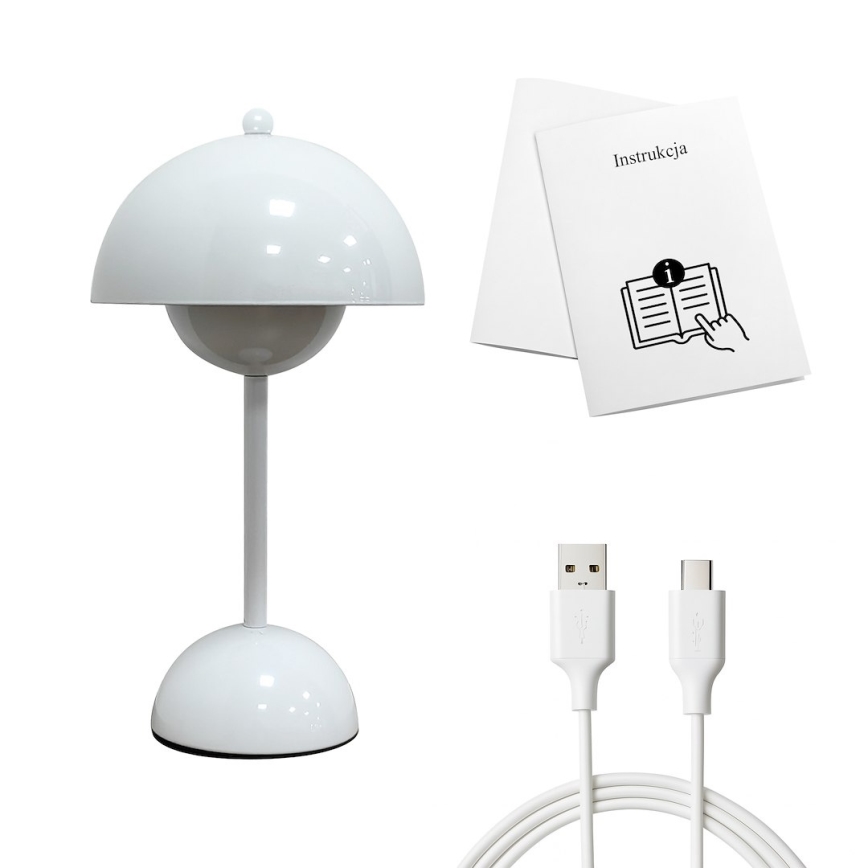 LED uppladdningsbar beröringsstyrd bordslampa COSTA LED/3W/5V 2400 mAh 3000-6000K vit