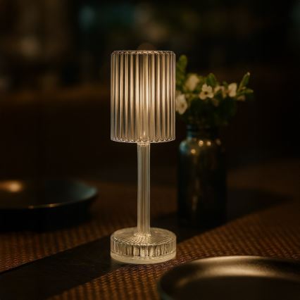 LED uppladdningsbar beröringsstyrd bordslampa SIMPLE LED/1W/5V 2400 mAh 3000-6000K genomskinlig