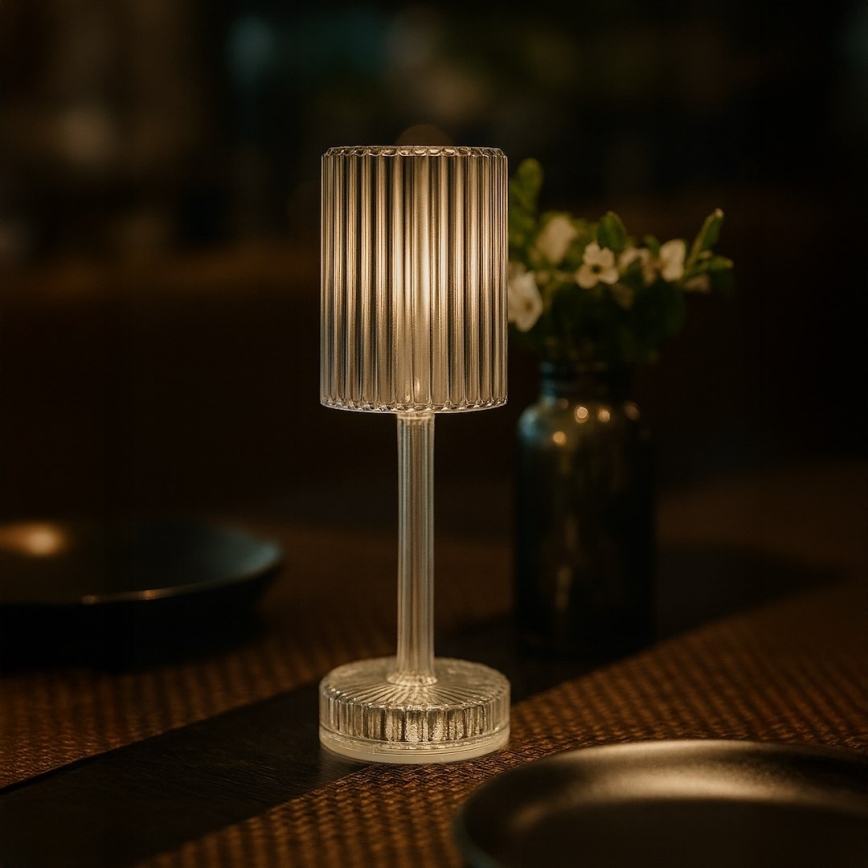 LED uppladdningsbar beröringsstyrd bordslampa SIMPLE LED/1W/5V 2400 mAh 3000-6000K genomskinlig
