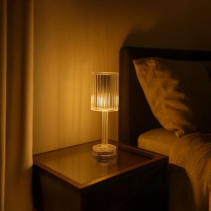 LED uppladdningsbar beröringsstyrd bordslampa SIMPLE LED/1W/5V 2400 mAh 3000-6000K genomskinlig