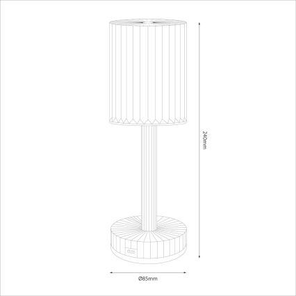 LED uppladdningsbar beröringsstyrd bordslampa SIMPLE LED/1W/5V 2400 mAh 3000-6000K genomskinlig