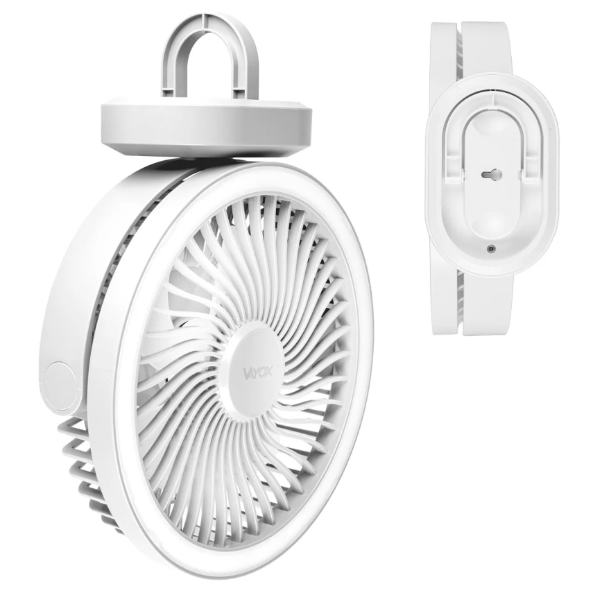 LED Uppladdningsbar bord fläkt med LED-belysning LED/3W/5V USB 2400 mAh vit