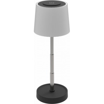 LED-uppladdningsbar bordslampa för utomhusbruk, dimbar LED/2W/5V IP44 1200 mAh grå