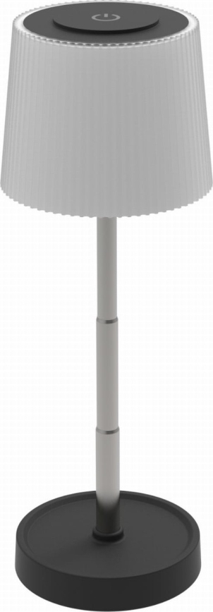 LED-uppladdningsbar bordslampa för utomhusbruk, dimbar LED/2W/5V IP44 1200 mAh grå
