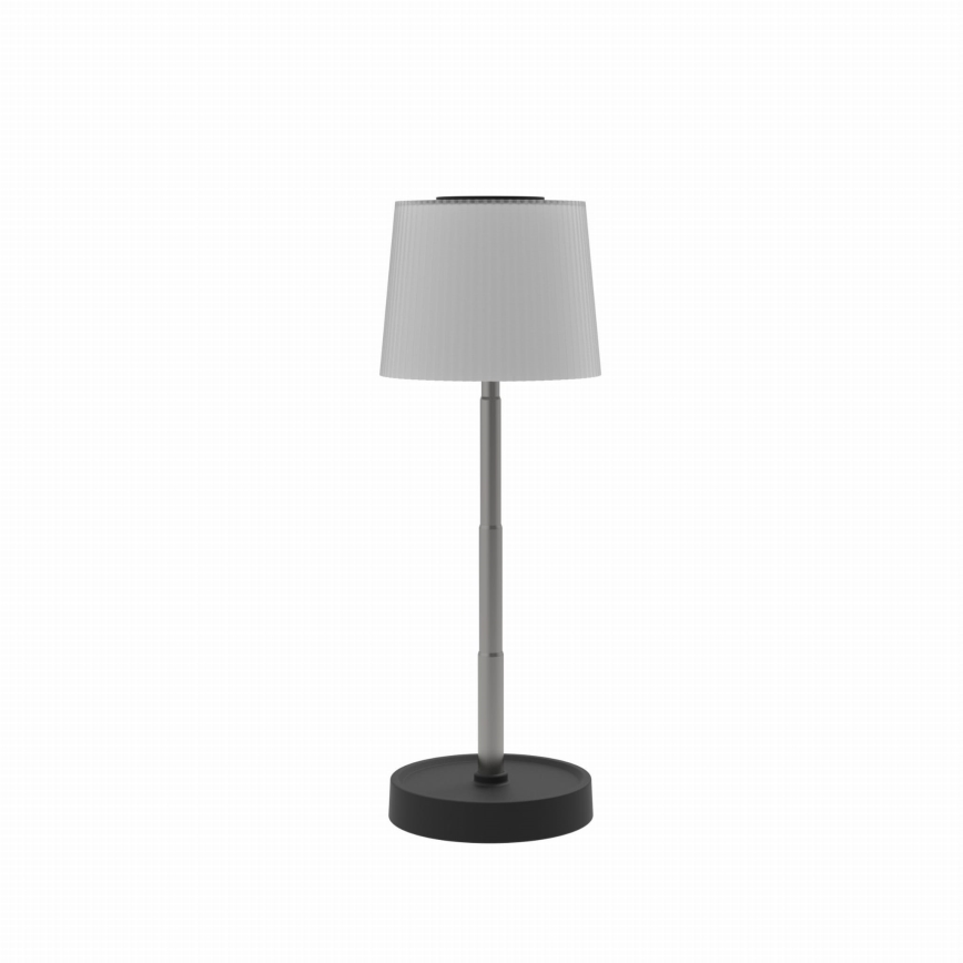 LED-uppladdningsbar bordslampa för utomhusbruk, dimbar LED/2W/5V IP44 1200 mAh grå