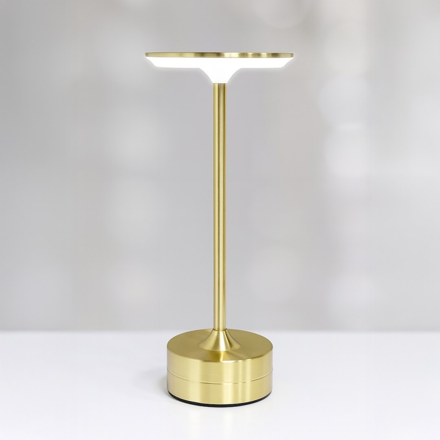 LED uppladdningsbar bordslampa med touchkontroll TAVOLO LED/2,5W/5V 2400 mAh 3000-6000K guldfärgad