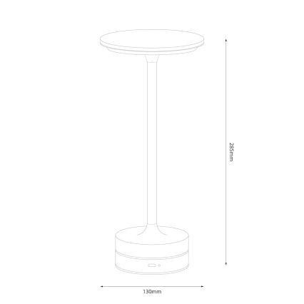 LED uppladdningsbar bordslampa med touchkontroll TAVOLO LED/2,5W/5V 2400 mAh 3000-6000K guldfärgad