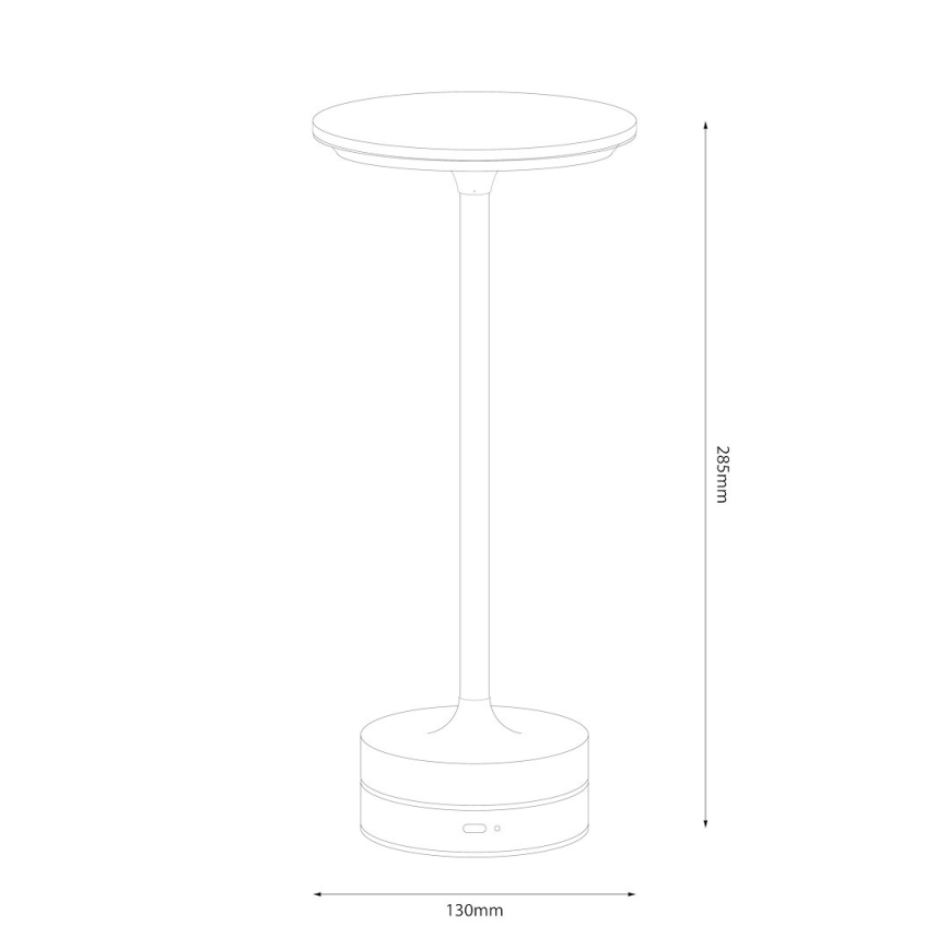 LED uppladdningsbar bordslampa med touchkontroll TAVOLO LED/2,5W/5V 2400 mAh 3000-6000K guldfärgad