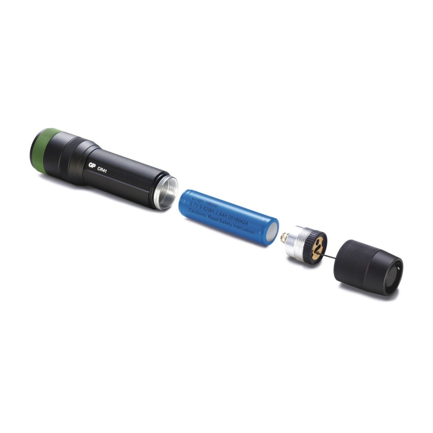 LED uppladdningsbar ficklampa GP DISCOVERY CR41 LED/Li-lon 3,7V IPX7