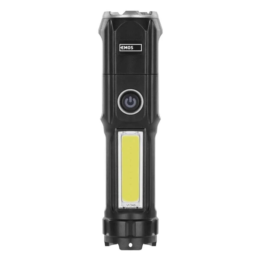 LED uppladdningsbar ficklampa LED/USB/3,7V IP44 150 lm 1200mAh