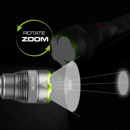 LED Dimbar uppladdningsbar ficklampa med strömbank funktion LED/5V IPX7 10000 glansig 2600 mAh