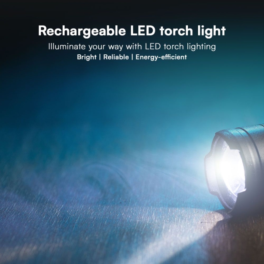 LED uppladdningsbar ficklampa USB LED/10W/5V IP54 1000 lm