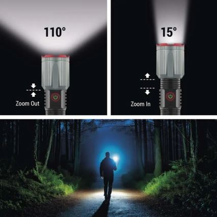 LED uppladdningsbar metall ficklampa LED/5V 3000 glansig 5000 mAh IP43