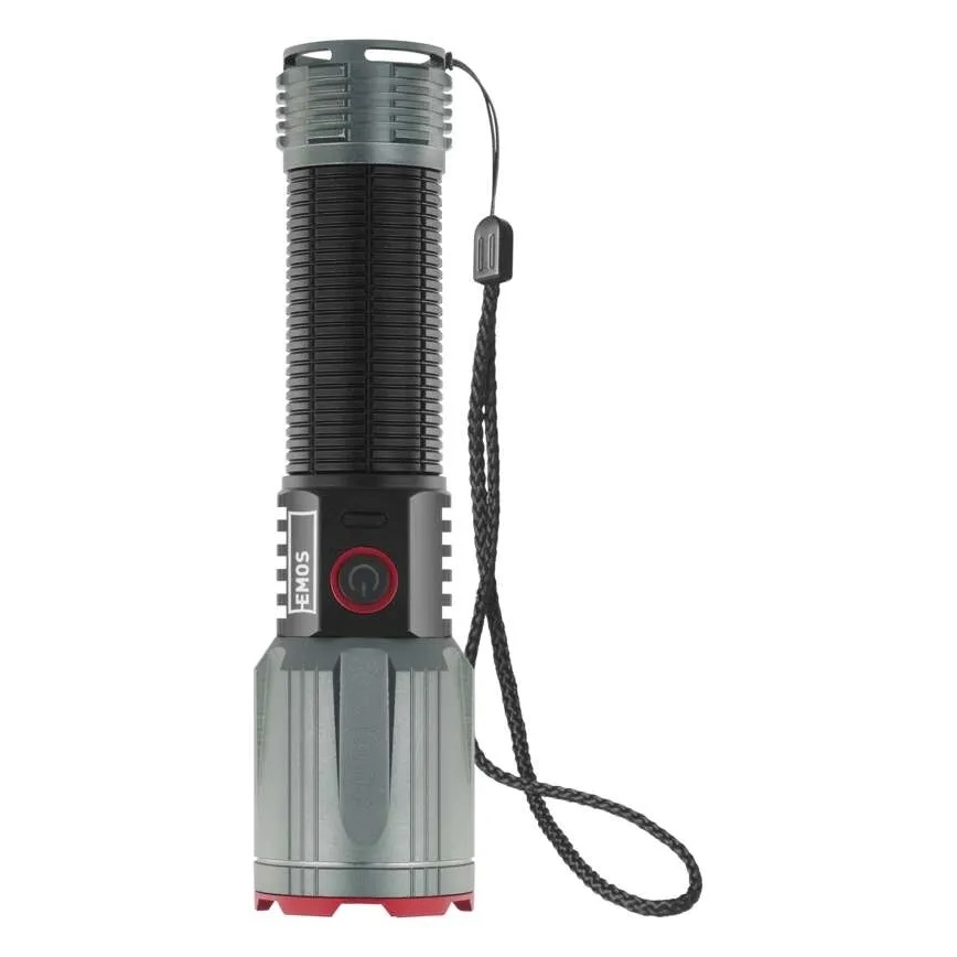 LED uppladdningsbar metall ficklampa LED/5V 3000 glansig 5000 mAh IP43