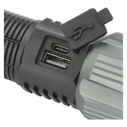 LED uppladdningsbar metall ficklampa LED/5V 3000 glansig 5000 mAh IP43