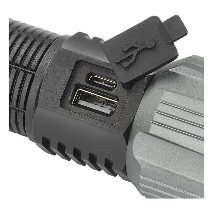 LED uppladdningsbar metall ficklampa LED/5V 3000 glansig 5000 mAh IP43