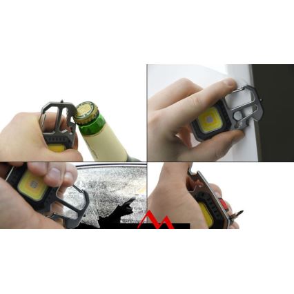 LED Uppladdningsbar multifunktionell ficklampa med stativ LED/USB-C 400 mAh