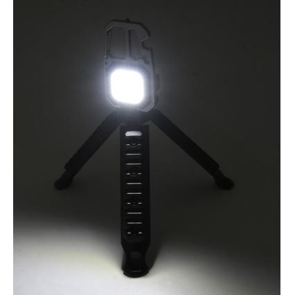 LED Uppladdningsbar multifunktionell ficklampa med stativ LED/USB-C 400 mAh