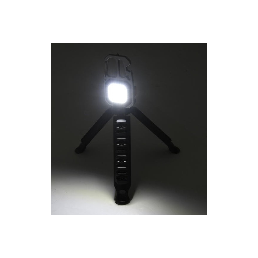 LED Uppladdningsbar multifunktionell ficklampa med stativ LED/USB-C 400 mAh