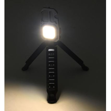 LED Uppladdningsbar multifunktionell ficklampa med stativ LED/USB-C 400 mAh