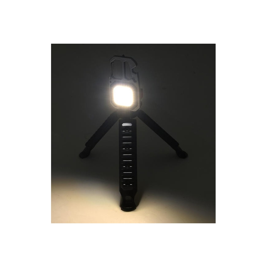 LED Uppladdningsbar multifunktionell ficklampa med stativ LED/USB-C 400 mAh