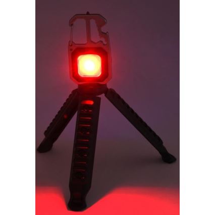 LED Uppladdningsbar multifunktionell ficklampa med stativ LED/USB-C 400 mAh