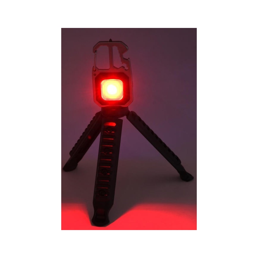 LED Uppladdningsbar multifunktionell ficklampa med stativ LED/USB-C 400 mAh