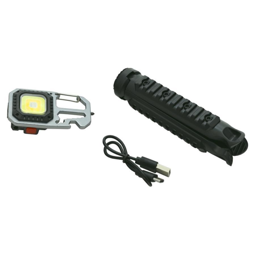 LED Uppladdningsbar multifunktionell ficklampa med stativ LED/USB-C 400 mAh